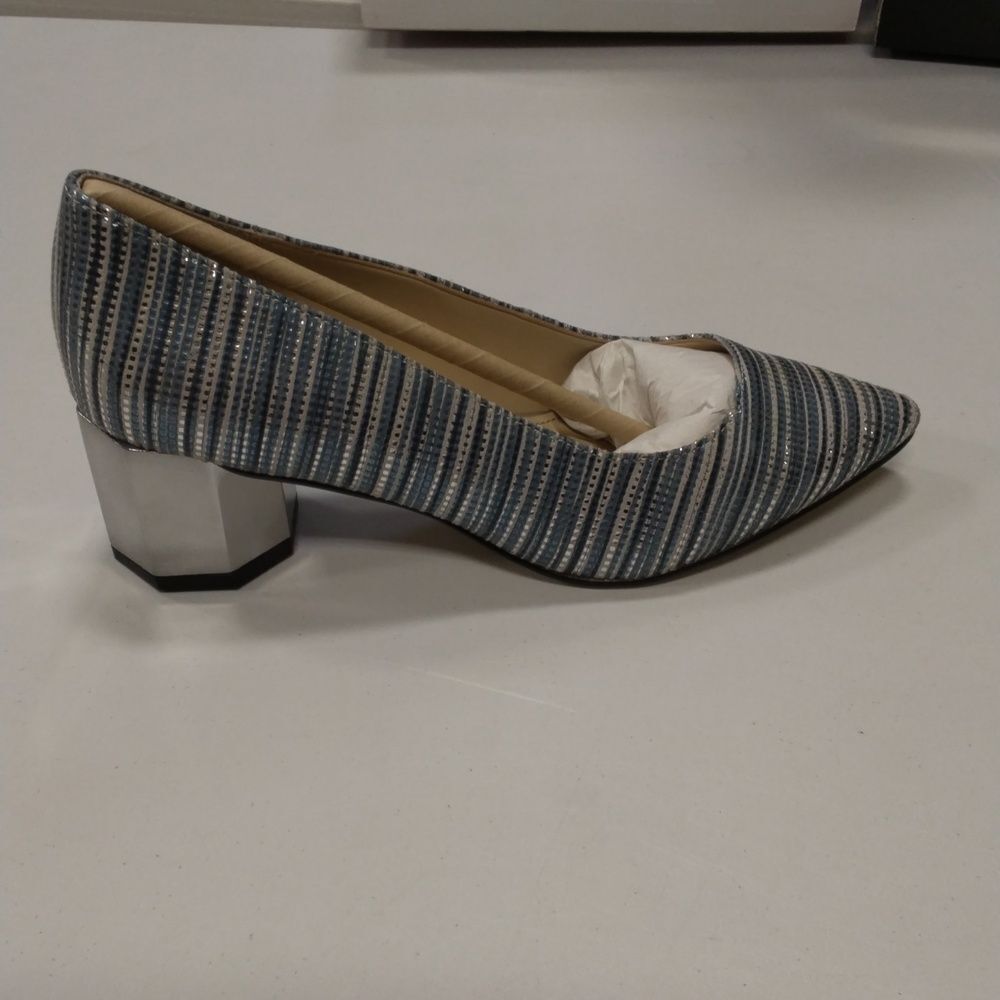 Katy Perry Collections Blue and White Striped Heels
